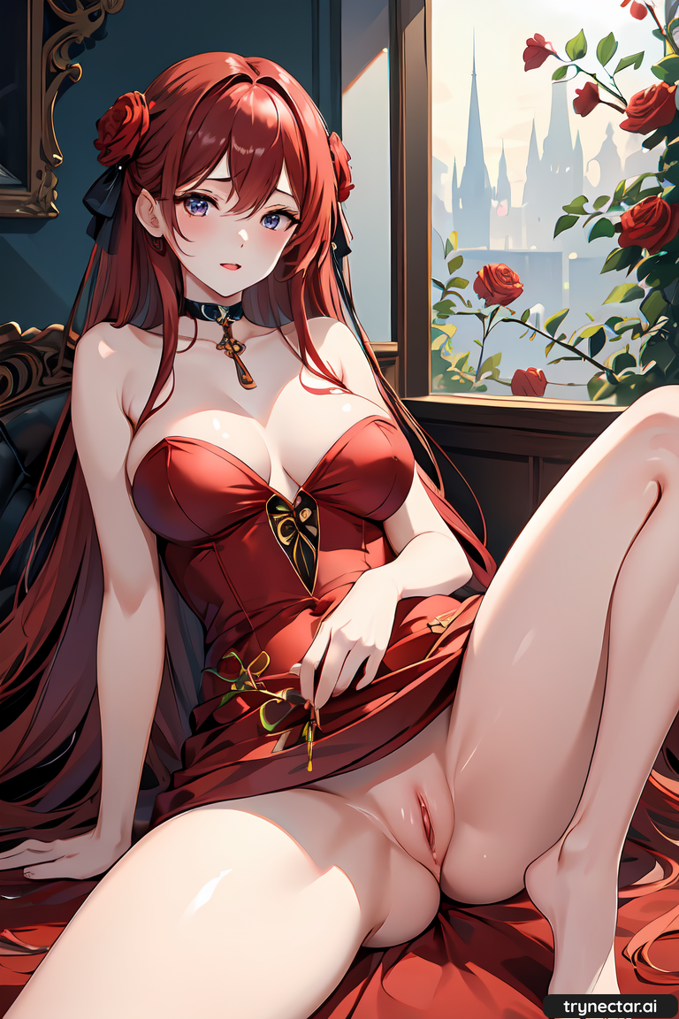 ai_generated anime breasts flower hentai nsfw pussy red_hair