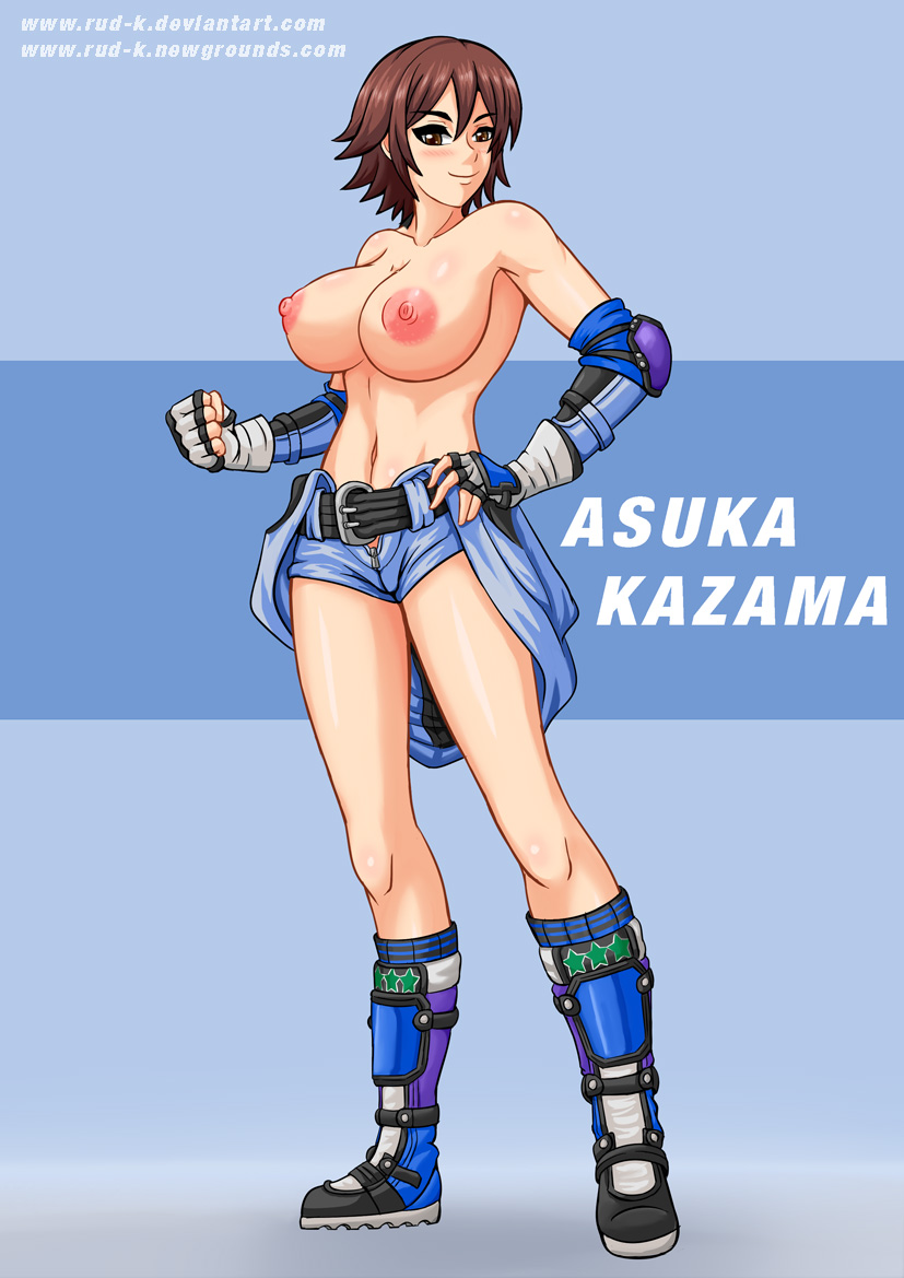 1girl asuka_kazama big_breasts breasts cg_art commission female_focus female_human female_only female_solo hand_on_hip hentai-foundry human human_only human_solo kazama_asuka legs namco namco_bandai rud-k rud-kartzone solo_female solo_focus solo_human tekken thighs topless topless_(female)