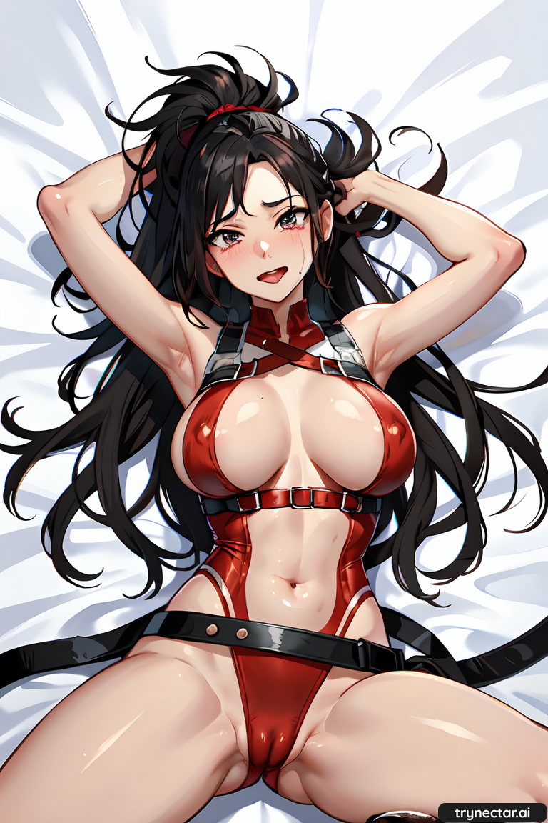 ai ai_generated big_breasts breasts cleavage hentai momo_yaoyorozu my_hero_academia nsfw red_leotard