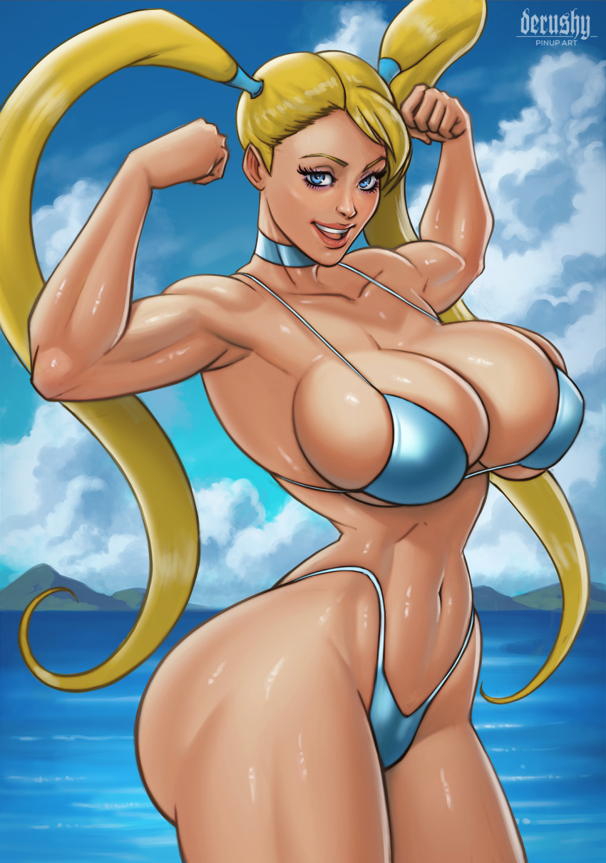 1girl 1girl 1girl abs ass biceps big_ass big_breasts big_breasts bikini blonde_hair blue_eyes breasts capcom clothed_female derushy female_focus female_only hourglass_figure long_hair muscle muscular muscular_female rainbow_mika solo_female solo_focus street_fighter tagme thick_thighs thighs twin_tails video_game_character video_game_franchise