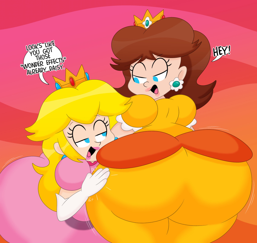 2_girls 3barts ass big_ass big_ass bubble_ass bubble_butt dat_ass dumptruck_ass dumptruck_butt fat_ass fat_butt huge_ass huge_ass large_ass large_butt mario_(series) nintendo princess_daisy princess_peach sexy smelly_ass thick_ass thick_butt yuri