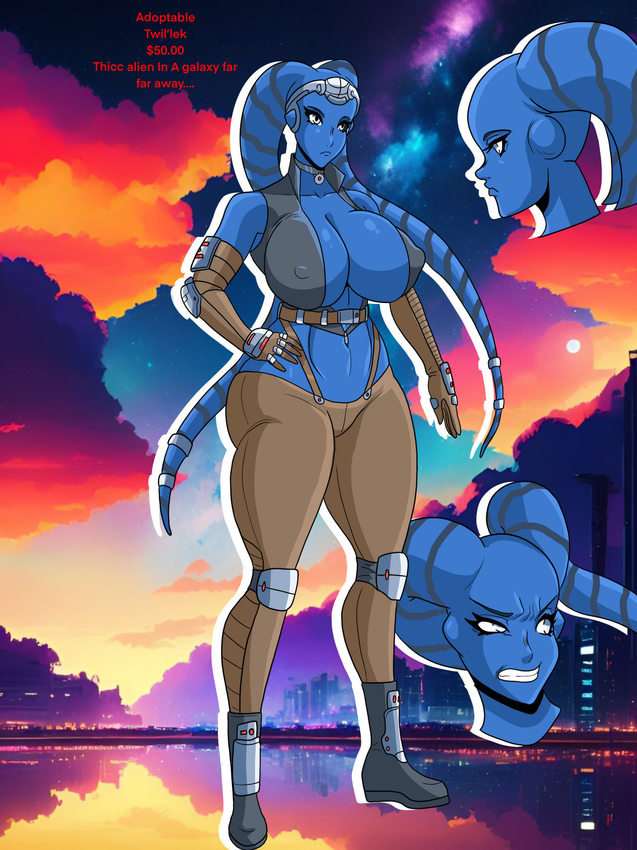 alien alien_girl alien_humanoid big_breasts blue_eyes blue_skin character_sheet ninja-8004 original_character sexy star_wars