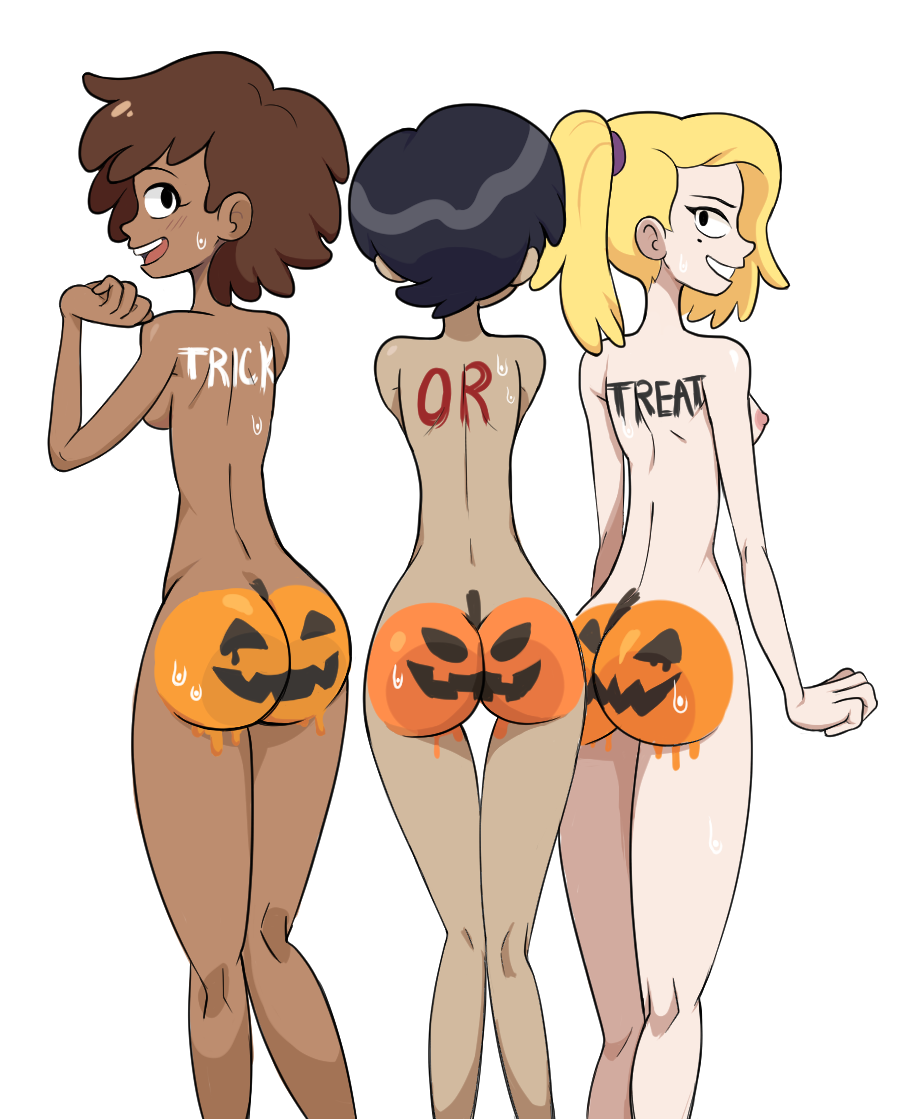 2d 3girls amphibia anne_boonchuy beauty_mark best_friends black_hair blonde_hair blush brown_hair casual ceyionmilktea completely_nude completely_nude_female dark-skinned_female dark_hair dark_skin disney disney_channel female_only group human light-skinned_female light_hair light_skin looking_at_viewer looking_back looking_back_at_viewer marcy_wu messy_hair nipples nude nude_female pale_skin ponytail sasha_waybright small_breasts smile straight_hair sweat taiwanese take_your_pick teen teenage_girl thai trick_or_treat trio white_background young