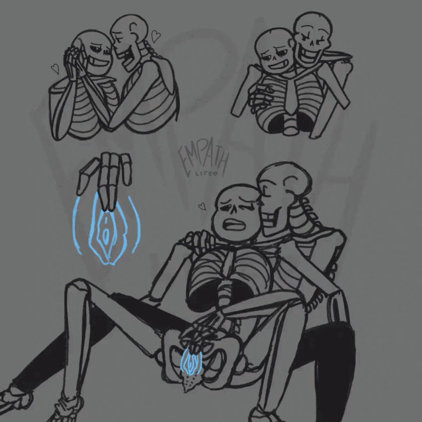 1:1 1:1_aspect_ratio 1boy 1cuntboy animated_skeleton artist_name blue_pussy bottom_sans brother brother/brother brother_and_brother brothers cuntboy duo ectopussy empath__life fingering fingering_another fingering_pussy fontcest gif grey_background hand_on_another's_face hand_on_face incest legs_apart male male/male monochrome monster nude one_eye_closed papyrus papyrus_(undertale) papysans pussy sans sans_(undertale) seme_papyrus simple_background sitting skeleton tel_a_friend top_papyrus uke_sans undead undertale undertale_(series) watermark yaoi