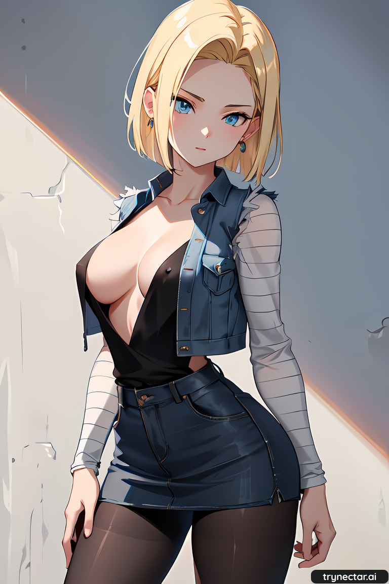 ai ai_generated android_18 breasts cleavage dragon_ball_z hentai pussy