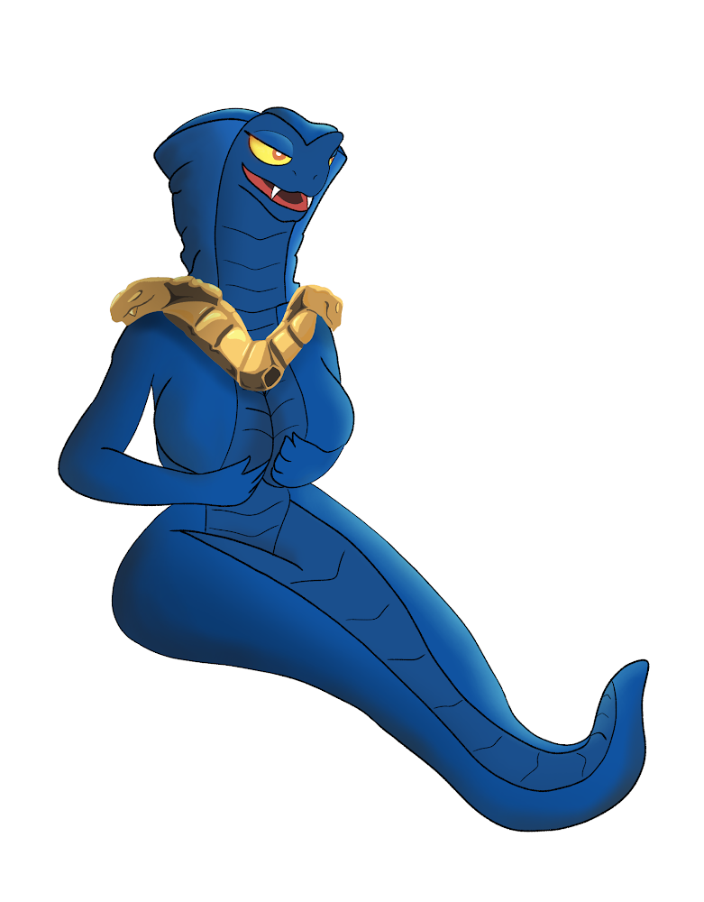 1girl anthro armor art aspheera_(ninjago) big_hips blue blue_skin breasts female_only hips hypnobrai lego ninjago nude randydraws1 scales snake snake_girl