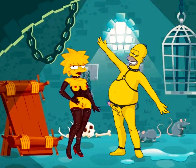 bondage_outfit breasts erect_nipples erect_penis homer_simpson lisa_simpson shaved_pussy stockings the_simpsons thighs