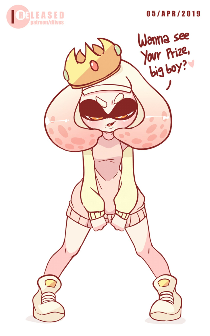 &lt;3 10:16 1girl 1girl 2d_animation animal_humanoid blush breasts cephalopod cephalopod_humanoid clothed clothing clothing_lift crown dialogue diives english_text flashing footwear frame_by_frame full-length_portrait genitals gif glistening glistening_hair hair half-closed_eyes happy headgear high_res humanoid inkling insult insulting_viewer looking_at_viewer marine marine_humanoid mollusk mollusk_humanoid narrowed_eyes nintendo nipples one_eye_closed open_mouth pearl_(splatoon) pink_hair portrait profanity pussy seductive shoes short_hair short_playtime signature simple_background smile splatoon standing sweater sweater_lift talking_to_viewer teasing teeth text thigh_gap tongue tongue_out topwear white_background wide_hips wink