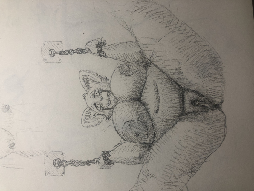 1girl 1girl basement bbw bdsm big_breasts bondage chains crying drawing f****d huge_breasts mammal mom pencil plump puffy_pussy r**e red_panda sketch slave thick_thighs wide_hips