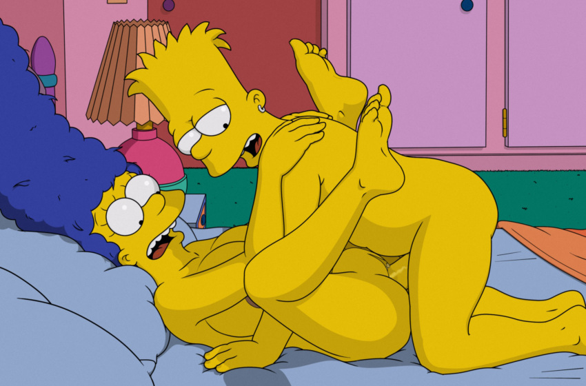 age_difference bart_simpson big_breasts big_penis family_sex huge_breasts huge_cock huge_penis incest incest_sex looking_at_penis marge_simpson milf mother_&amp;_son room sex sex_on_bed size_difference smile son_fucks_mom the_simpsons