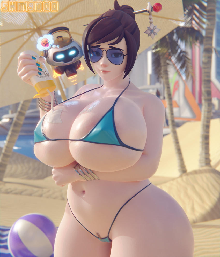 1girl 1girl 1girl 3d alternate_breast_size asian asian_female beach beach_ball beach_towel beach_umbrella big_breasts big_breasts bikini bikini_bottom bikini_top blue-tinted_eyewear blue_bikini blue_nail_polish blue_nails breasts breasts breasts breasts_bigger_than_head brown_hair bubble_ass bubble_butt chubby cute emoji erect_nipples erect_nipples_under_clothes eyewear female_only female_pubic_hair glasses hair_ornament huge_breasts landing_strip looking_at_viewer mei_(overwatch) nail_polish nipple_bulge outside outside overwatch paag palm_tree pubic_hair pubic_hair_peek sexy sexy_ass sexy_body sexy_breasts shy smelly_ass snowball_(overwatch) solo_female sun_lotion sunglasses superhentaimaster9000 swimsuit thick thick_ass thick_hips thick_legs thick_thighs thong thong_bikini thong_panties thought_bubble tinted_eyewear wide_hips