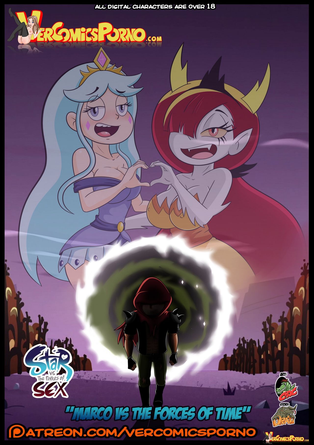 1boy 1girl comic croc_(artist) disney disney_channel disney_xd english english_text hekapoo latino male marco_diaz marco_vs_the_forces_of_time moon_butterfly star_vs_the_forces_of_evil vercomicsporno